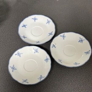 Elegant White and Blue Saucer Set - C Steele Collection for BIA Cordon Bleu